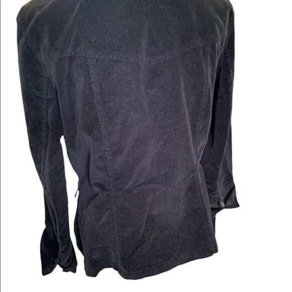 Talbots black stretch velvet peacoat unlined size 8-10 petite. Perfect weight - Picture 8 of 9